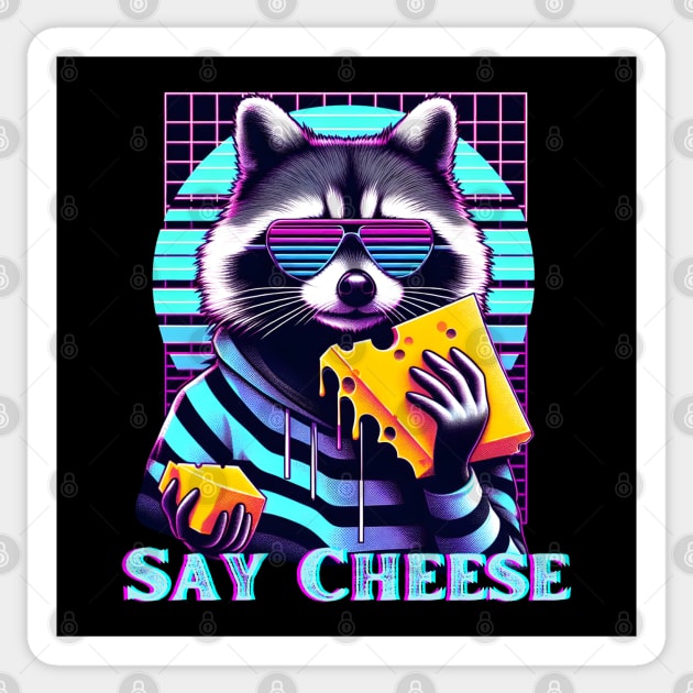 Say Cheese Raccoon Sticker by Japanese Fever